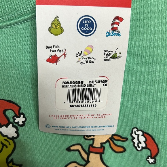 Life Is Good Green Dr. Seuss Sweatshirt - Picture 3 of 5
